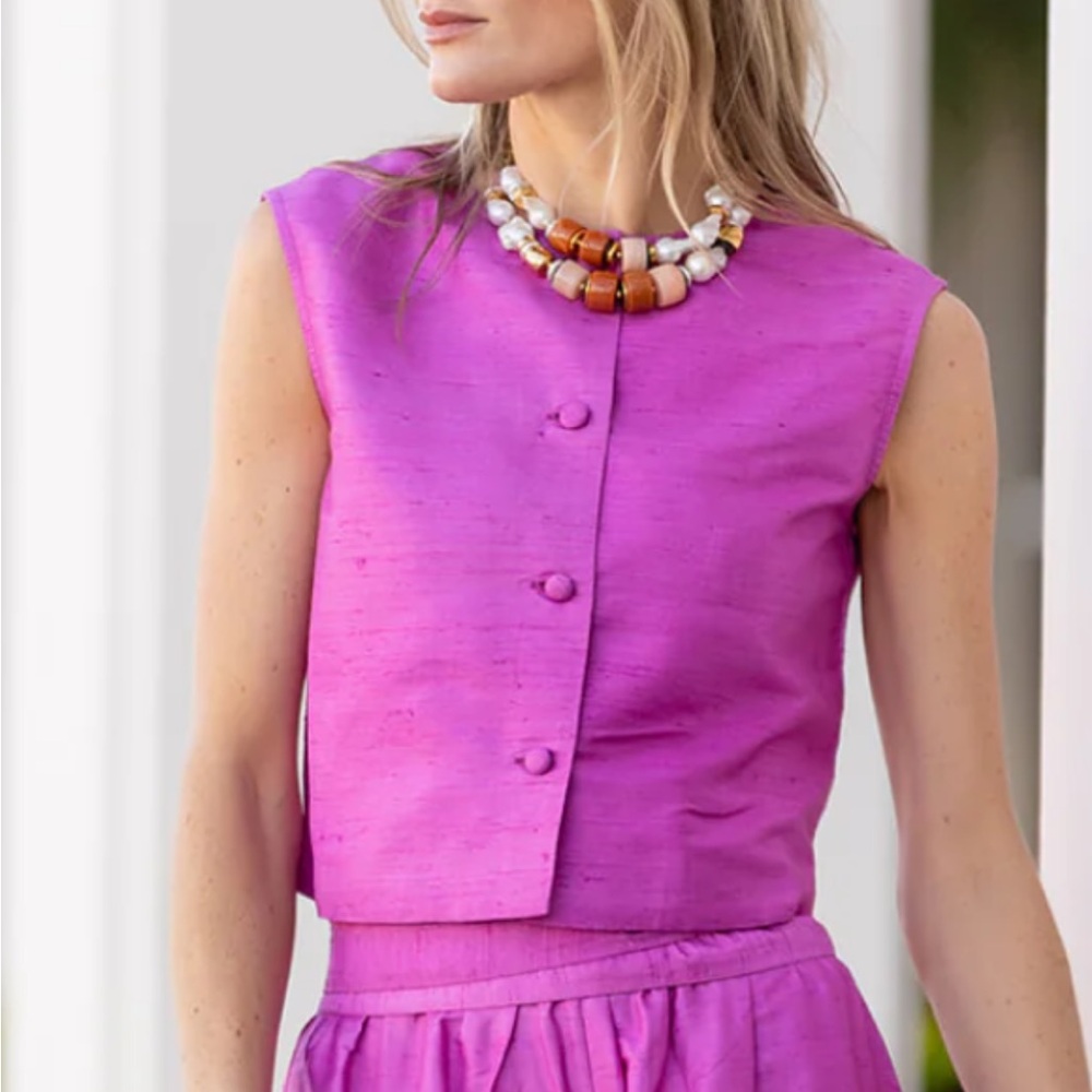 Julia amory Blair pink silk top NWT